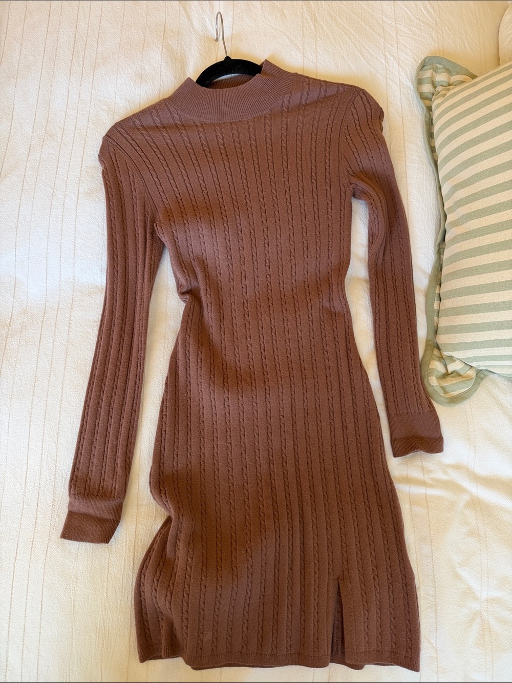 Abercrombie & Fitch Ribbed Mock Neck Dress - brown